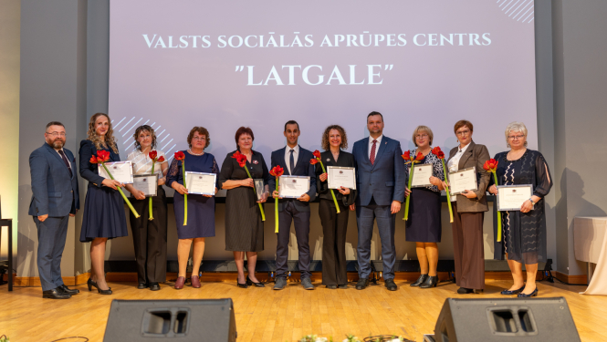 Labklājības ministrijas pārstāvji un VSAC "Latgale" darbinieki