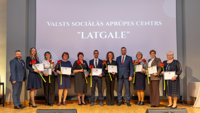 Labklājības ministrijas pārstāvji un VSAC "Latgale" darbinieki